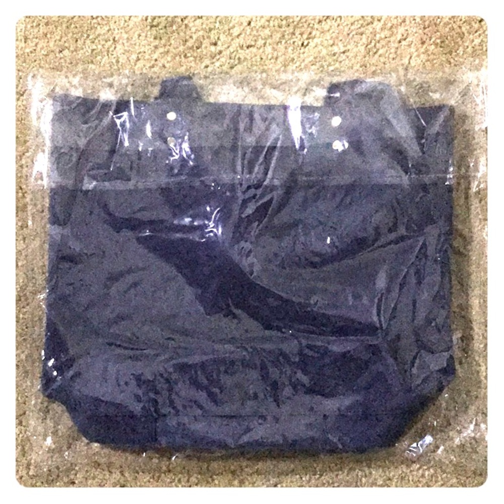 Blue tote bag in package (unopened)